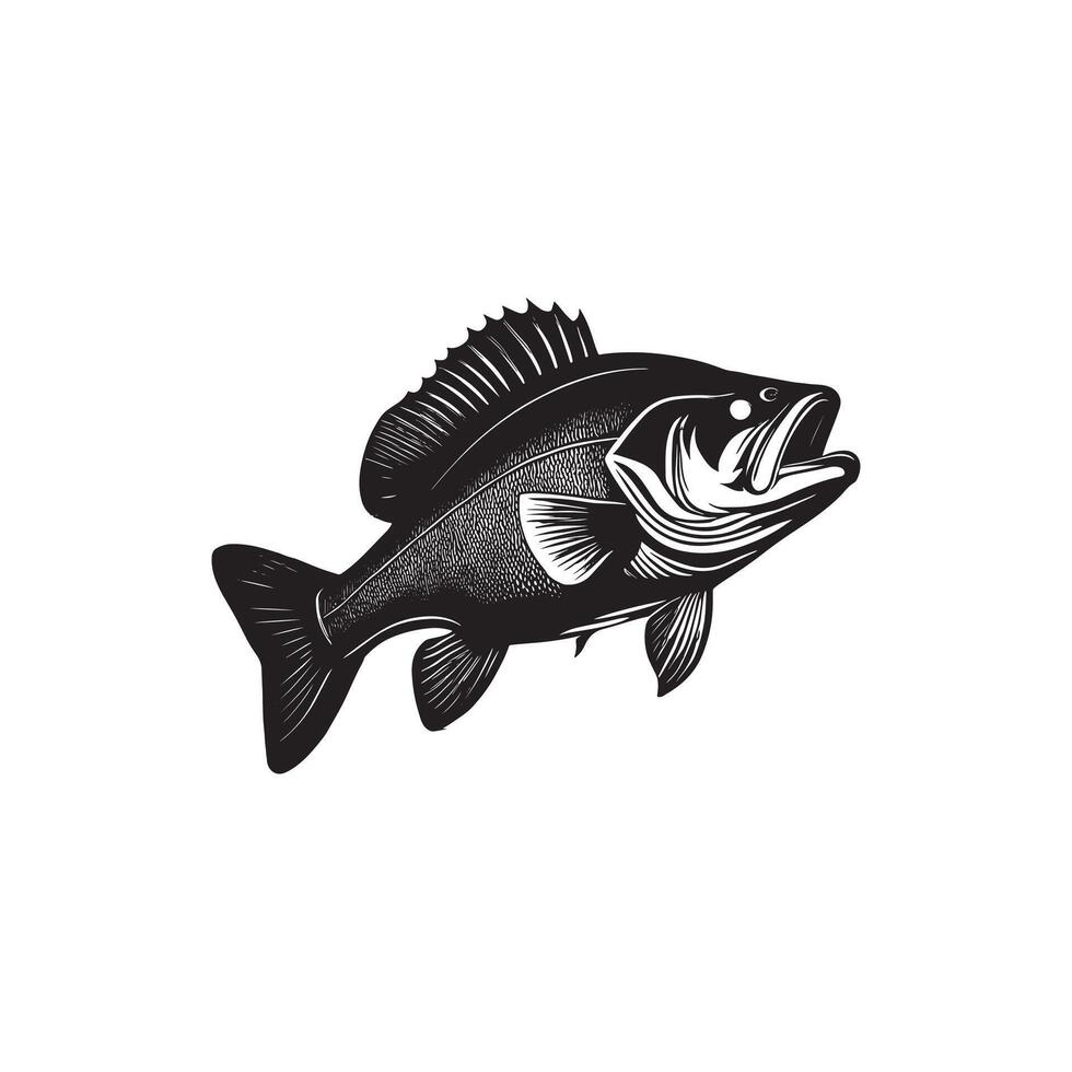 Refined Fish Silhouette Illustration design vector