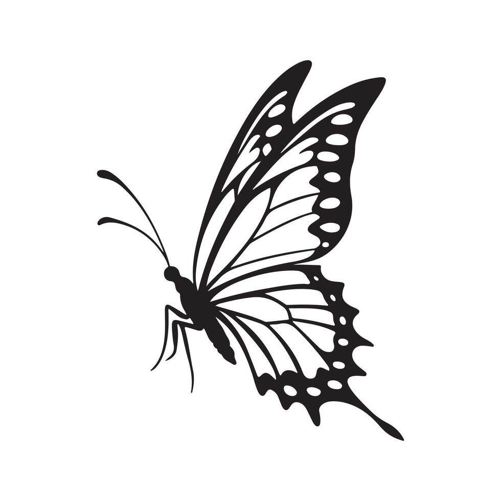Whimsical Butterfly Silhouette Art vector