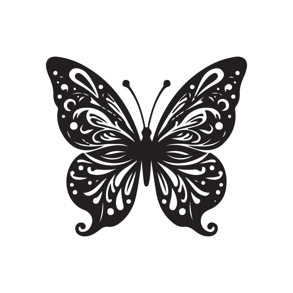 Delicate Butterfly Silhouette Design for Decor vector