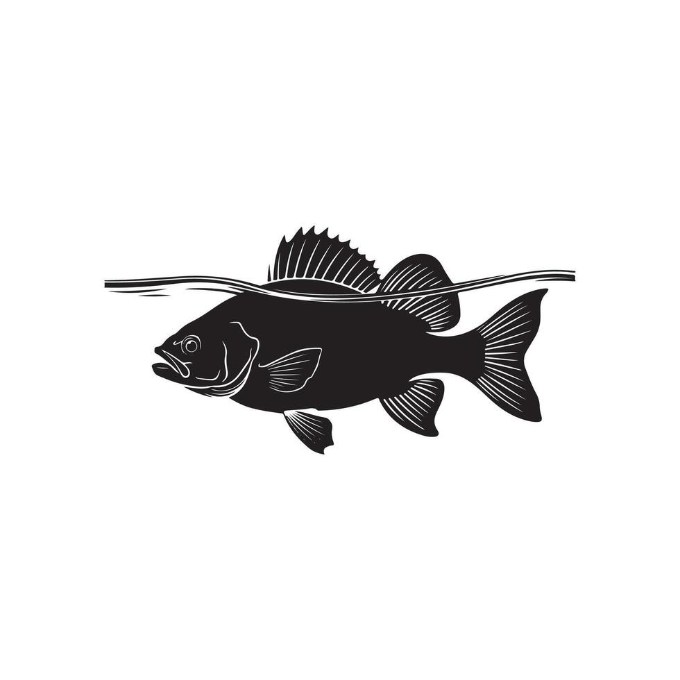 Refined Fish Silhouette Design for Professional Art vector