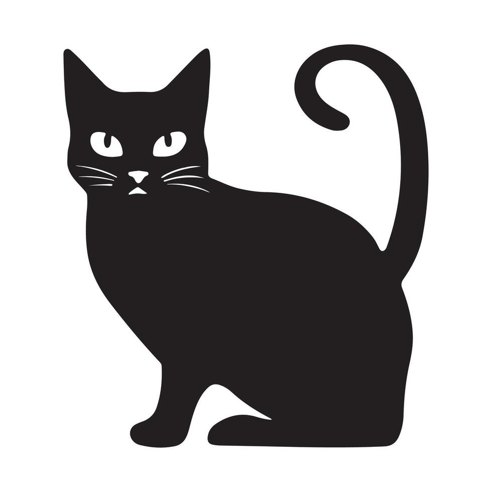 Stylish Cat Silhouette in Motion vector