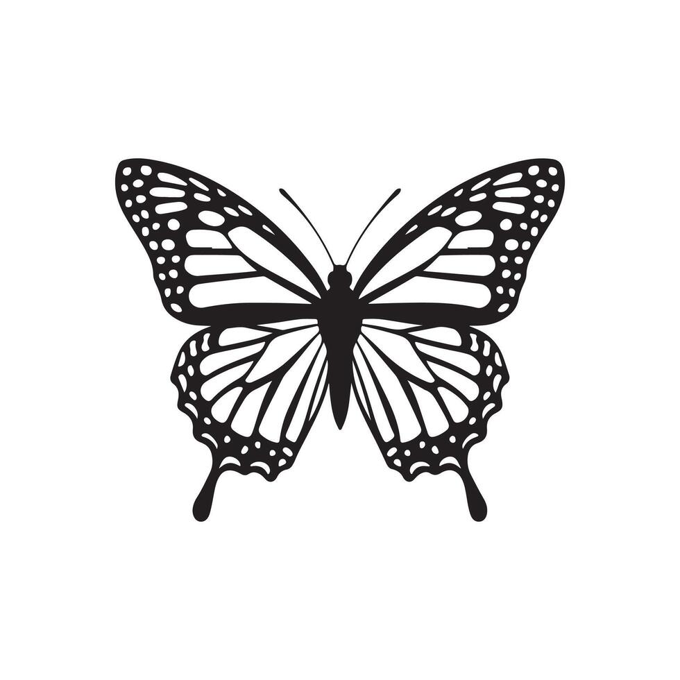 Elegant Butterfly Silhouette Art vector