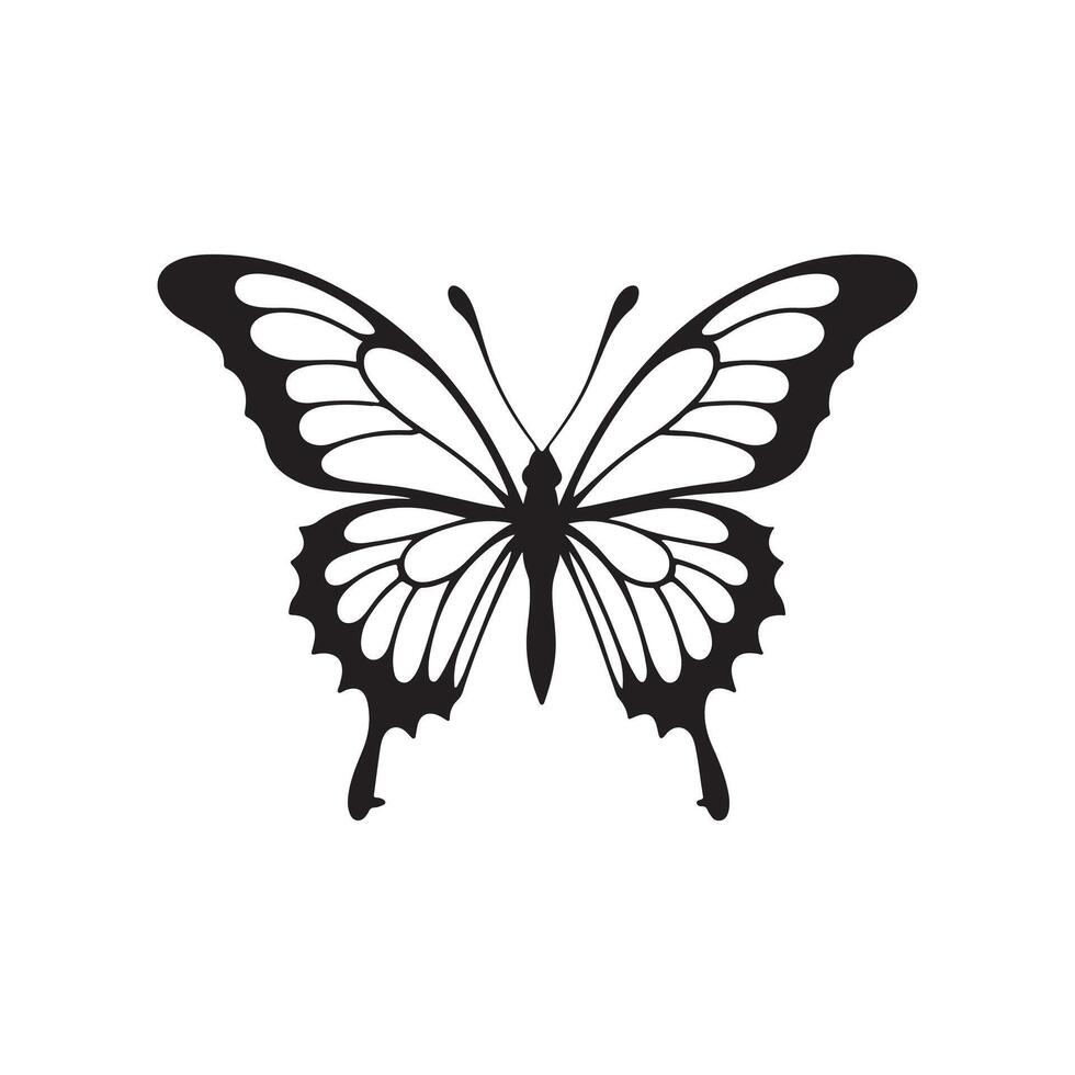 Sleek Butterfly Silhouette for Minimalist Designs vector