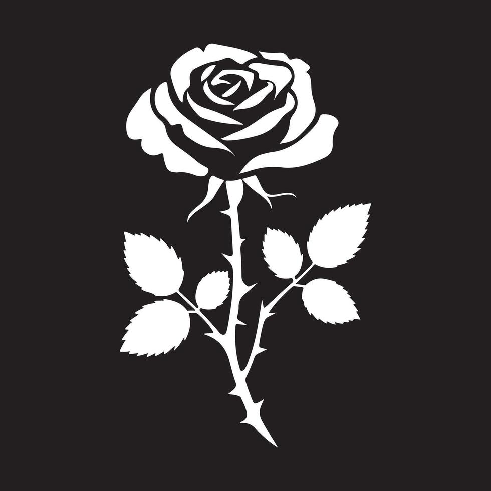 Beautiful Rose Blossom Silhouette for Classic Projects vector