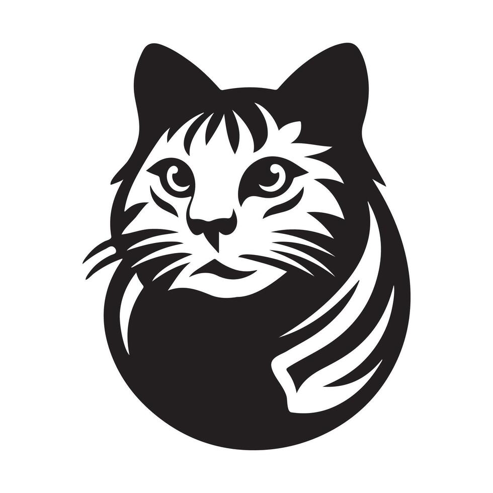 Minimalist Cat Silhouette for T-shirt Design vector