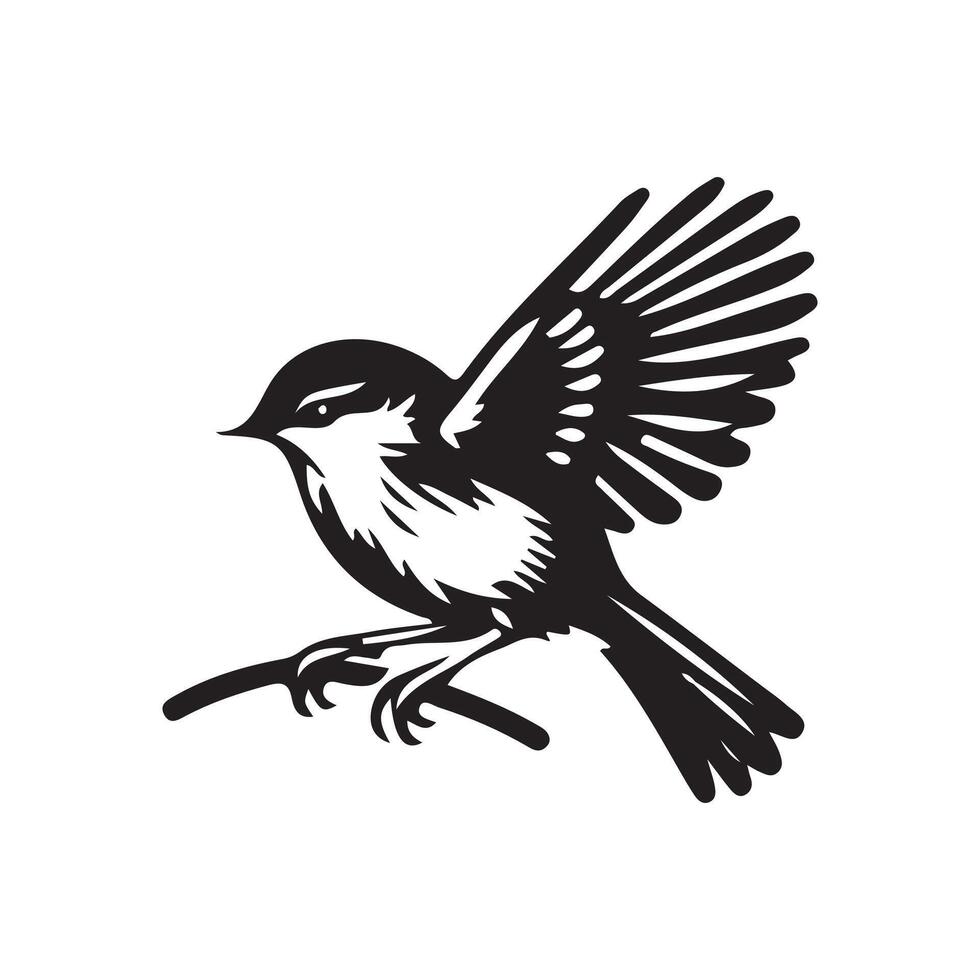 Stylized Bird Silhouette Illustration with a Classic Appeal vector