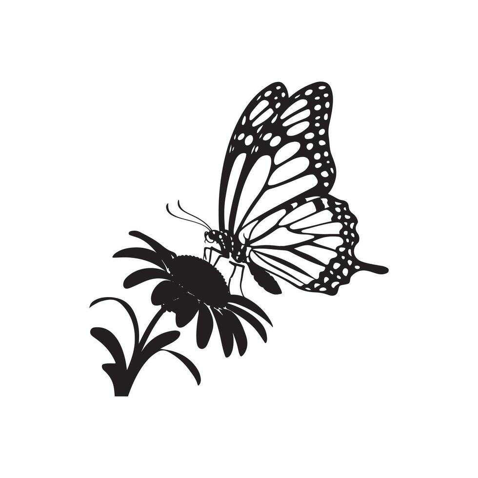 Minimalist Butterfly Silhouette Illustration vector