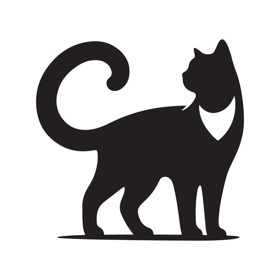 Graceful Cat Silhouette Design vector