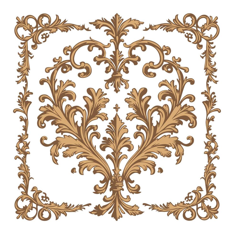 Retro baroque decorative design element isolated on white background vector