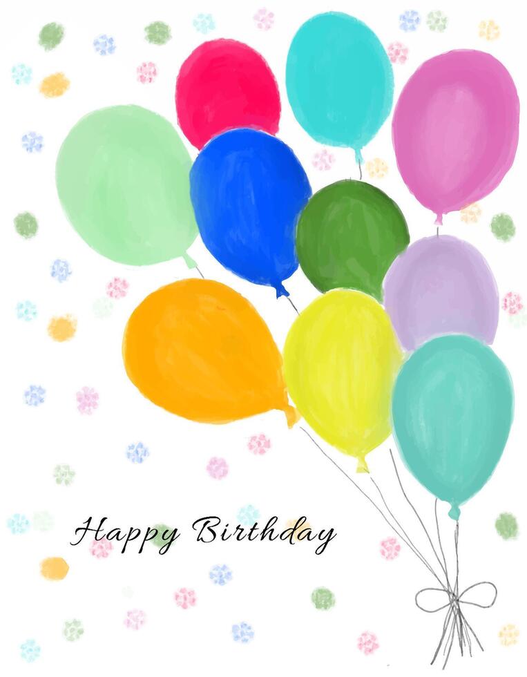 Cute balloon illustration watercolour hand drawn vector