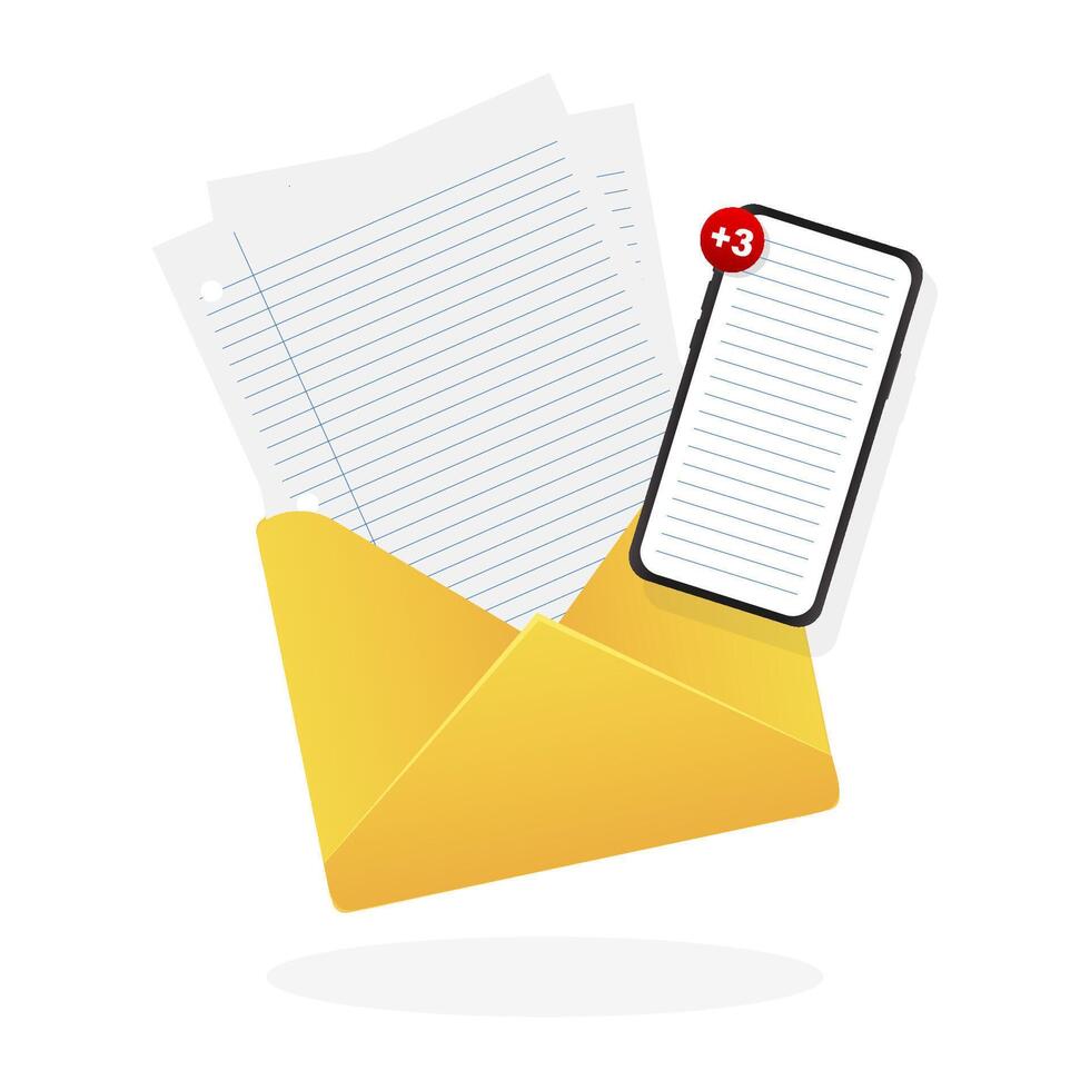 Sending and receiving messages email writing symbols illustration