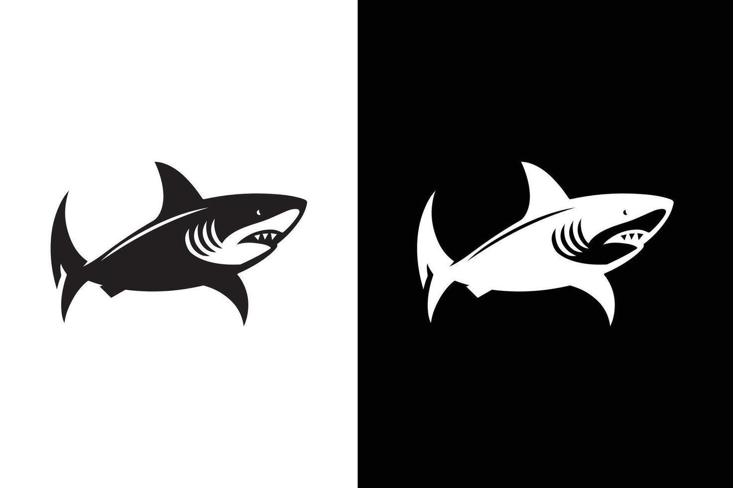Shark silhouette icon illustration. Simple shark silhouette vector