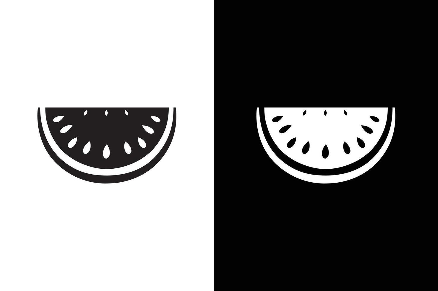 Watermelon Fruit silhouette icon illustration. Slice of watermelon icon vector