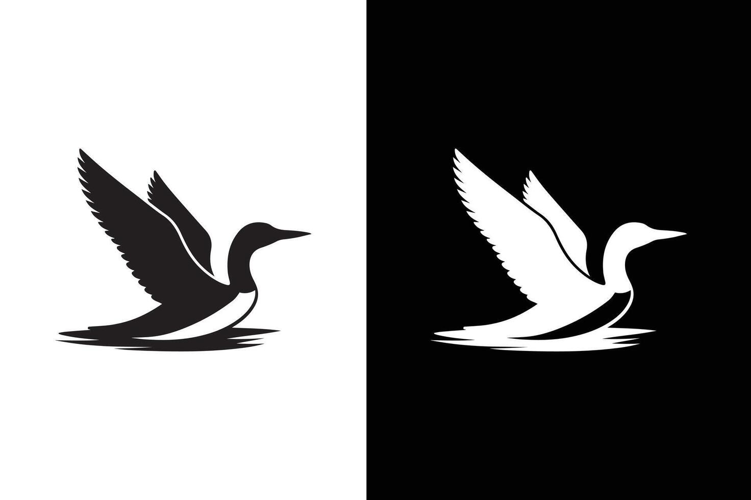 Duck icon silhouette illustration. Simple duck icon design template vector