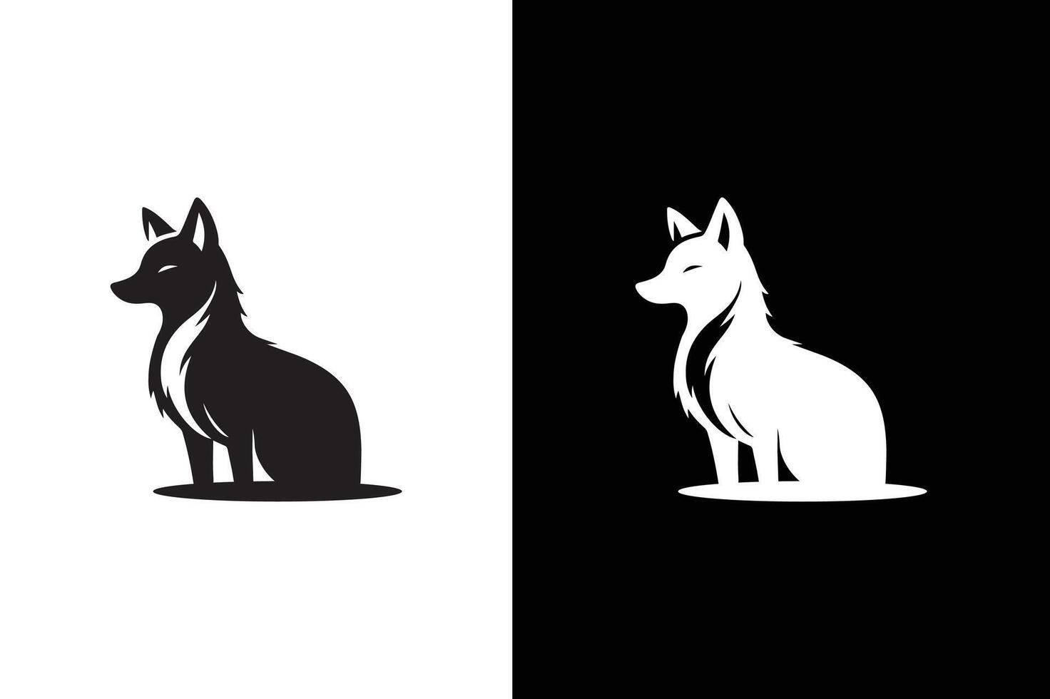 Fox logo illustration silhouette icon. of fox design vector