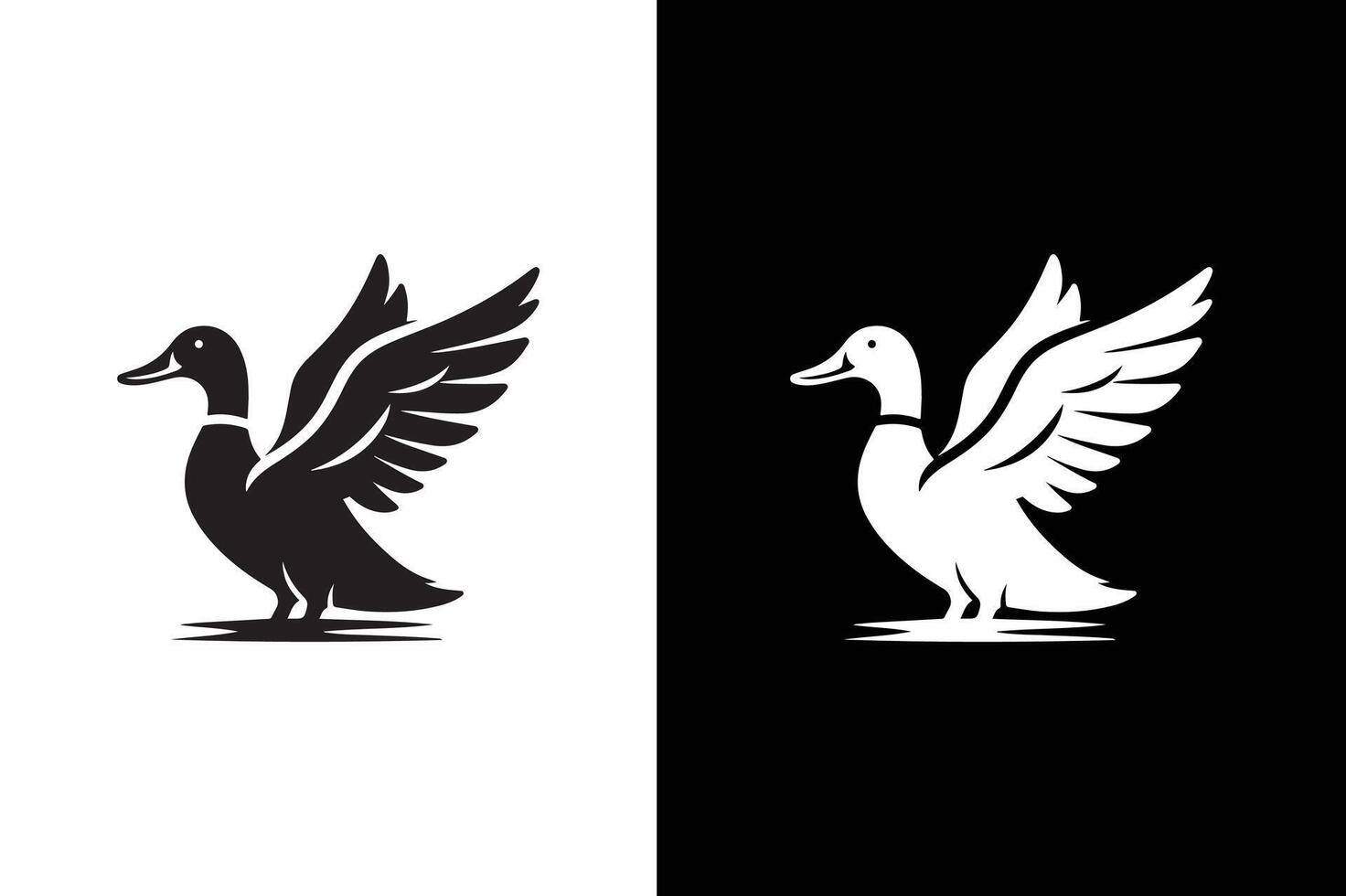 Duck Icon silhouette Flat Graphic Design. Simple duck icon design template vector