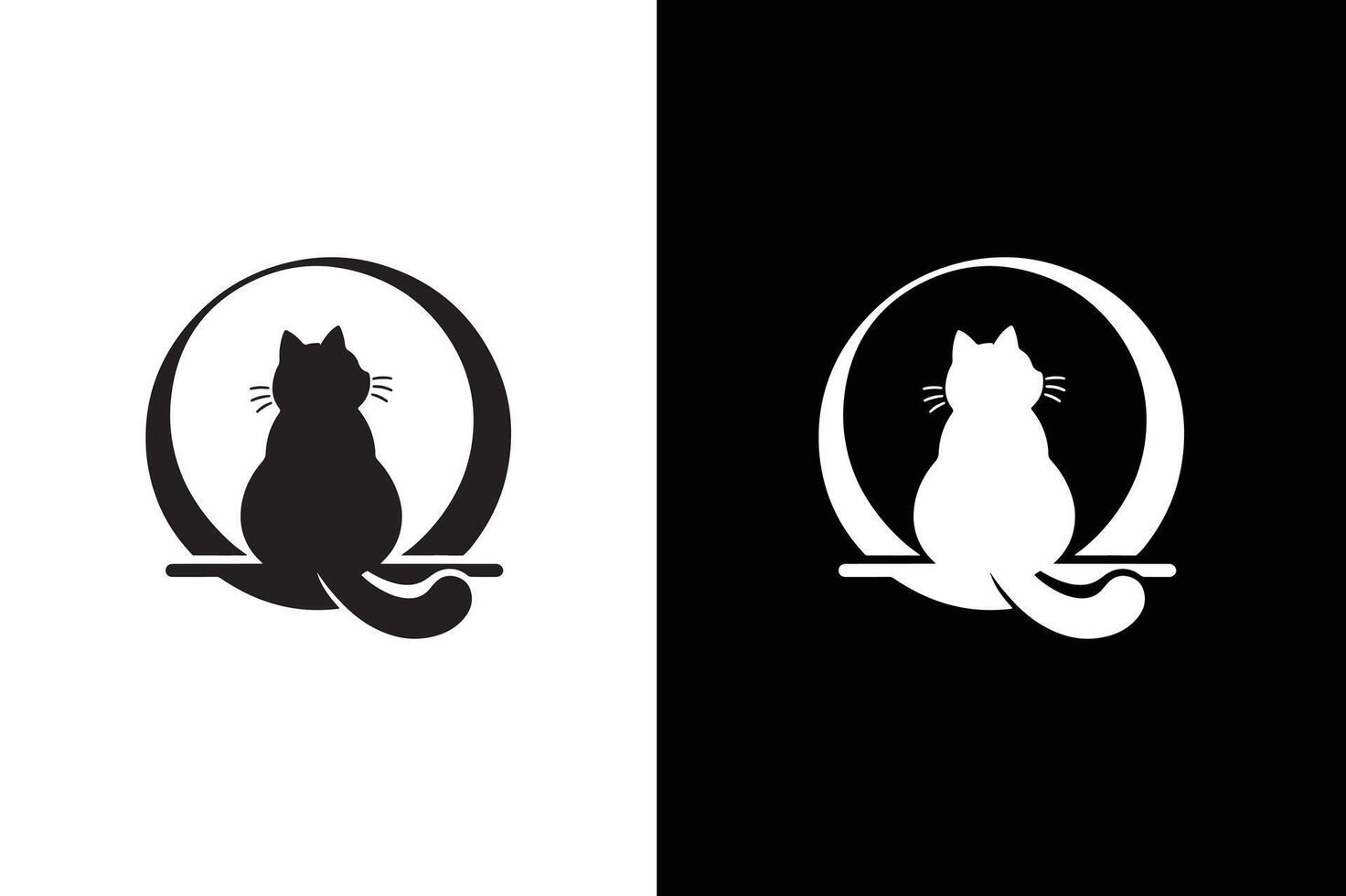 Cat icon silhouette . Cat black silhouette isolated on white background vector