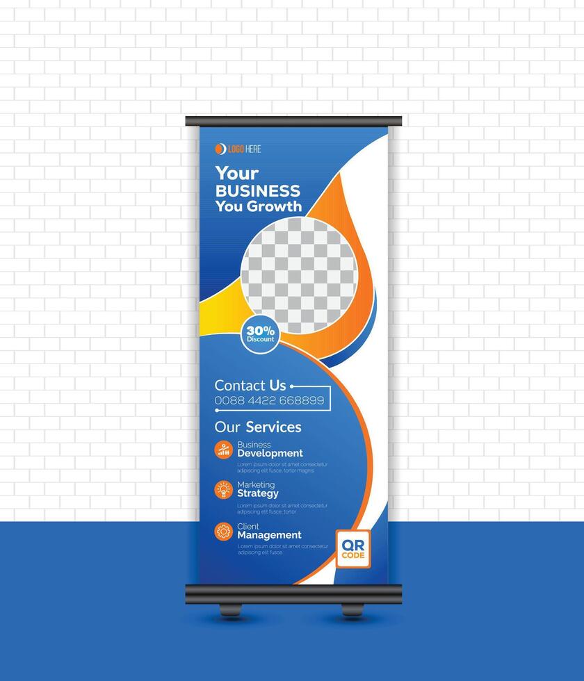 Corporate Roll Up Banner Signage Standee Minimal Design Template vector