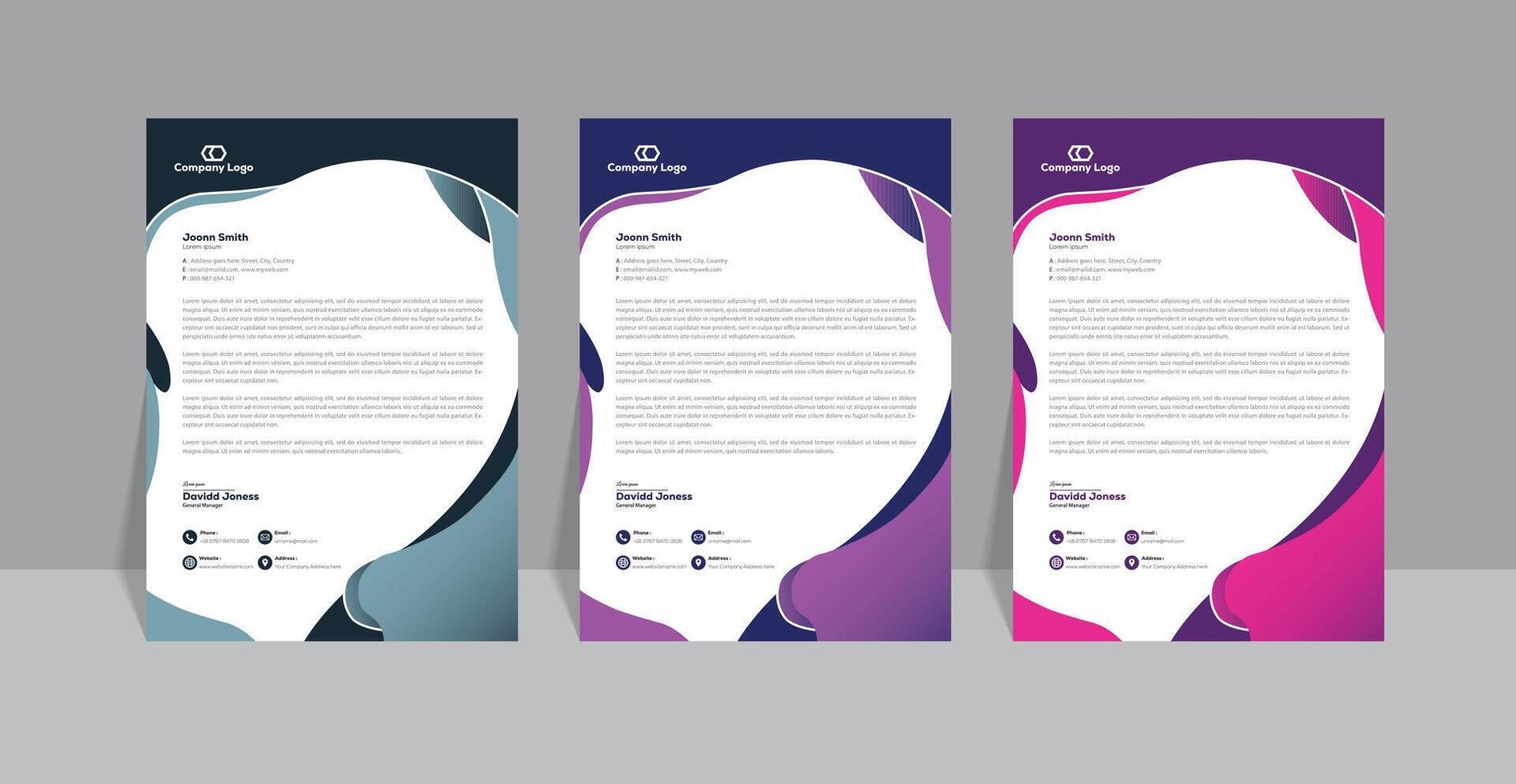 Business Letterhead Design with Template and Design. vector