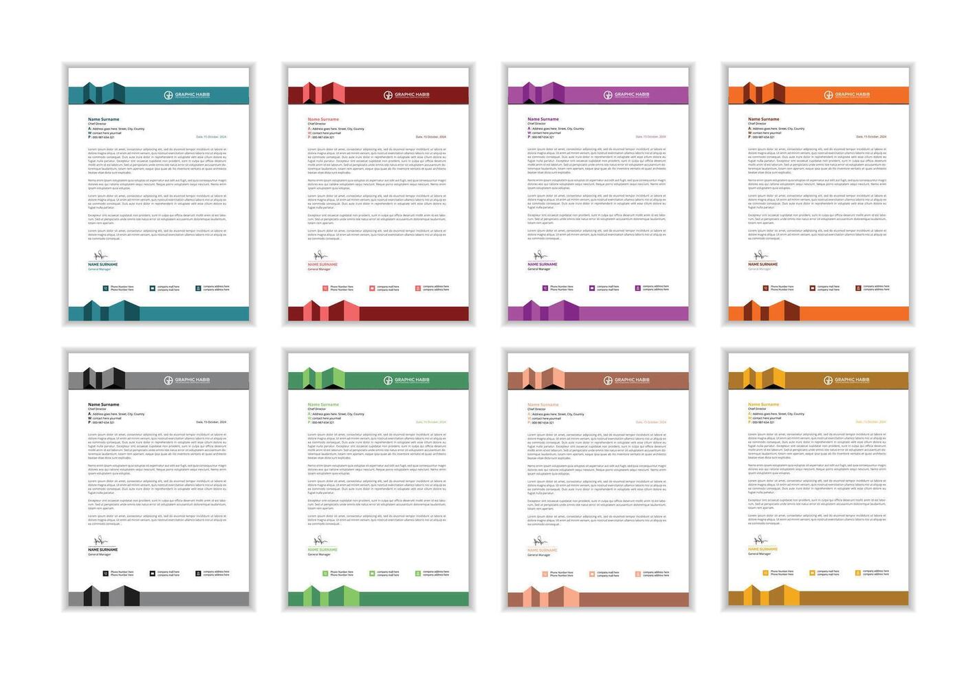 Business Letterhead Design with Template and Design. vector