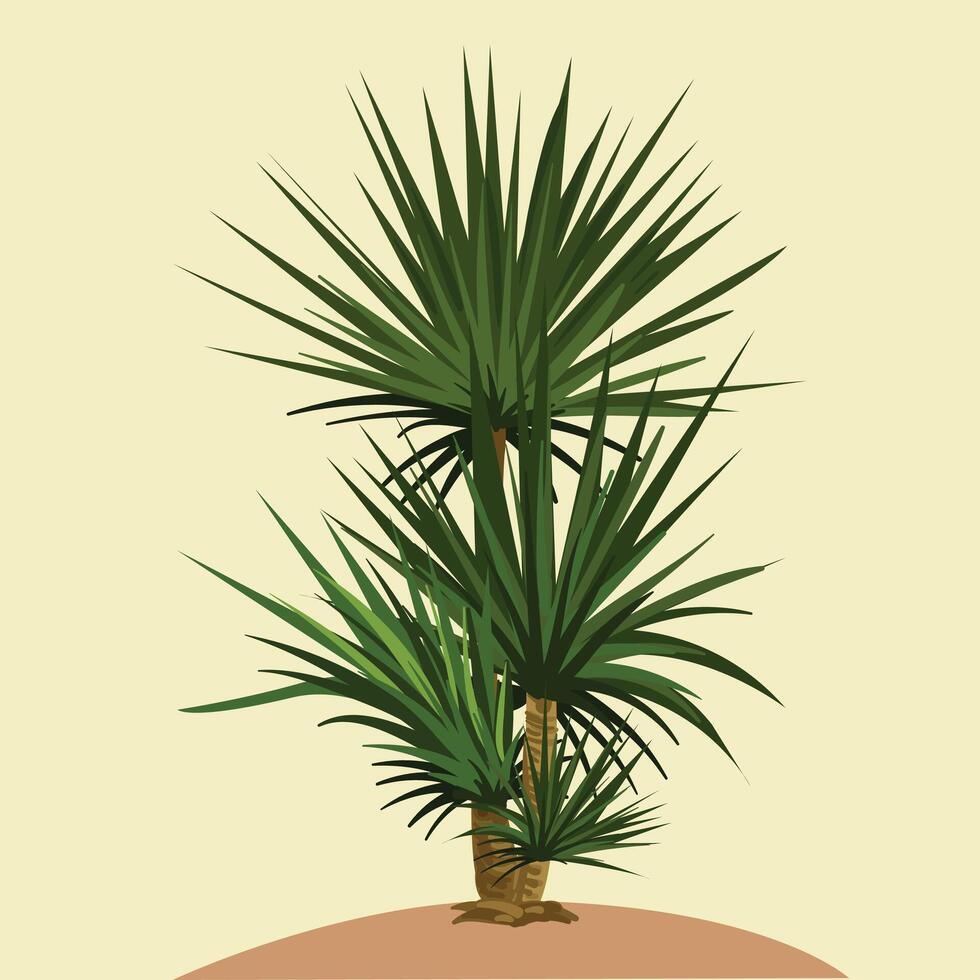 Little Coconut Palm tree with Background. vector