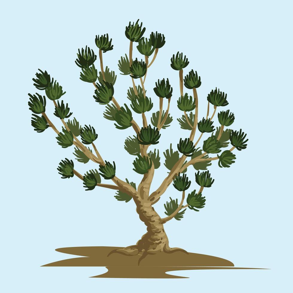 Green tree with leaf Background. vector