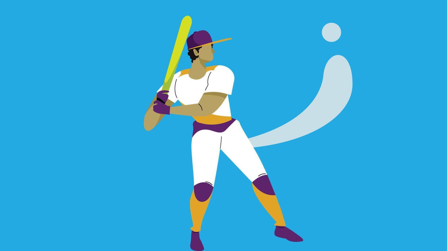 a baseball player is holding a bat and standing in front of a ball vector
