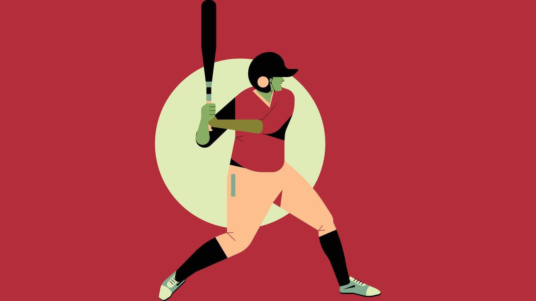a baseball player is holding a bat and ready to swing vector