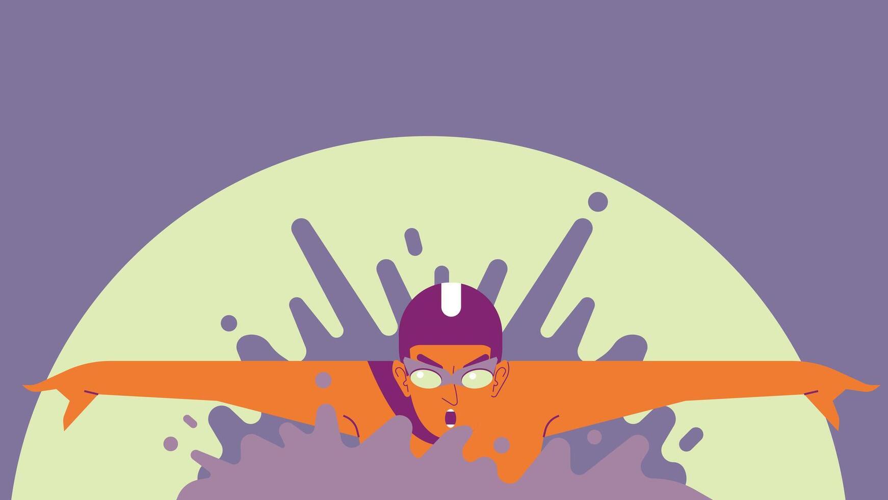 a cartoon man in a purple and orange outfit vector