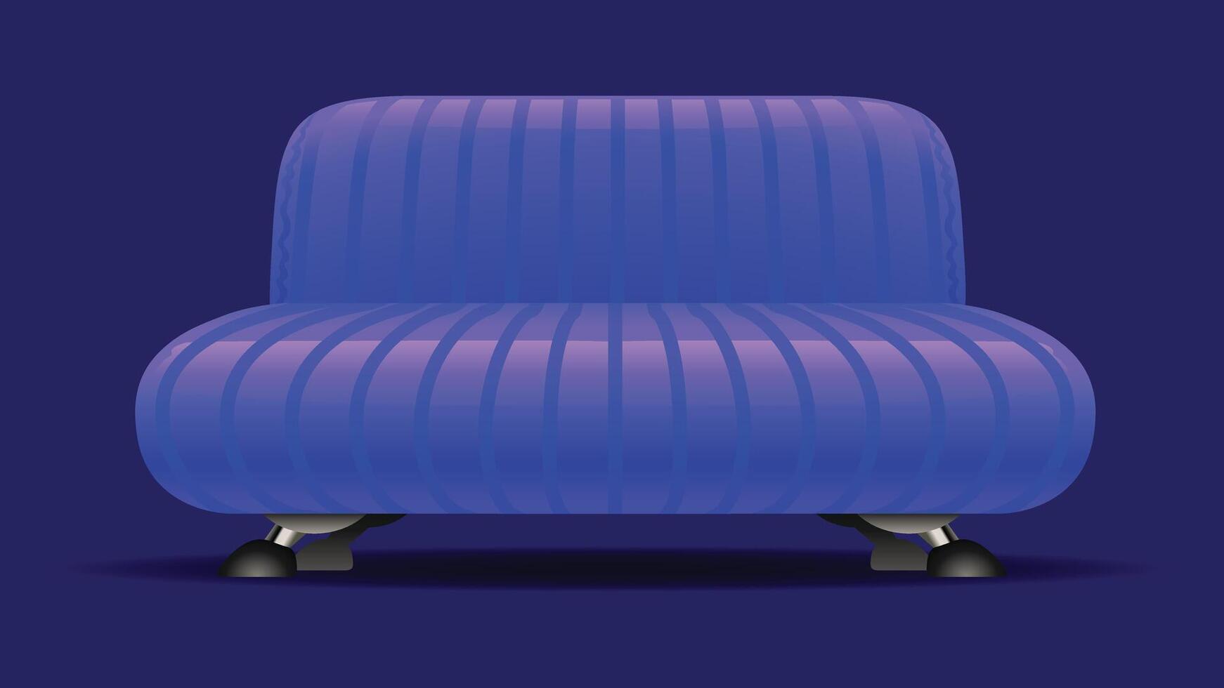 a blue chair with a black base on a dark background vector