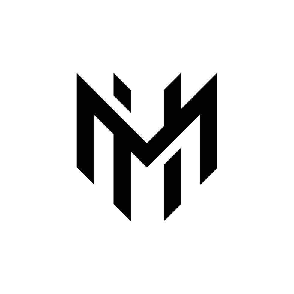Letter Hm overlap modern new unique shape typography logo vector