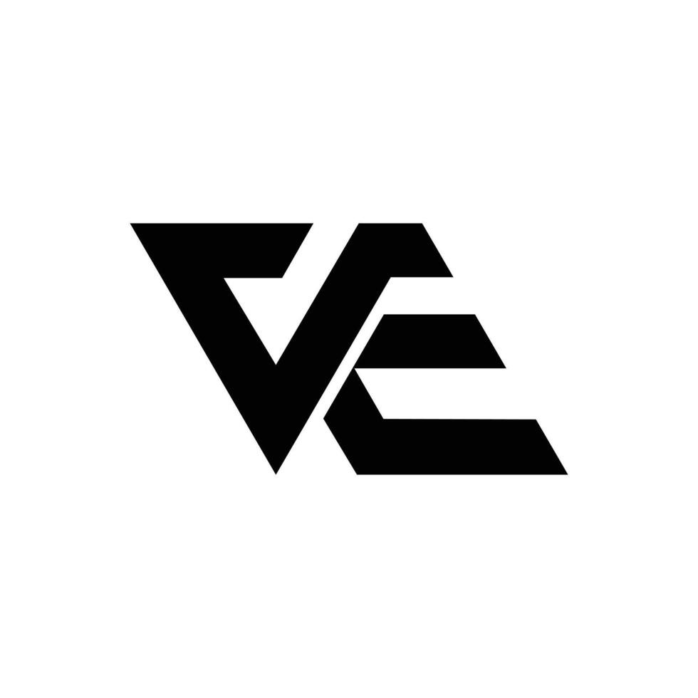 Letter Ve modern shapes alphabet typography logo idea vector