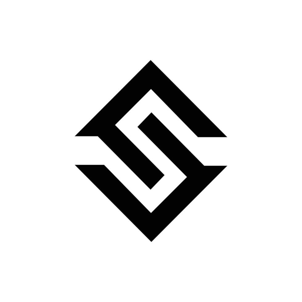 letter S negative space modern new unique shape logo idea vector