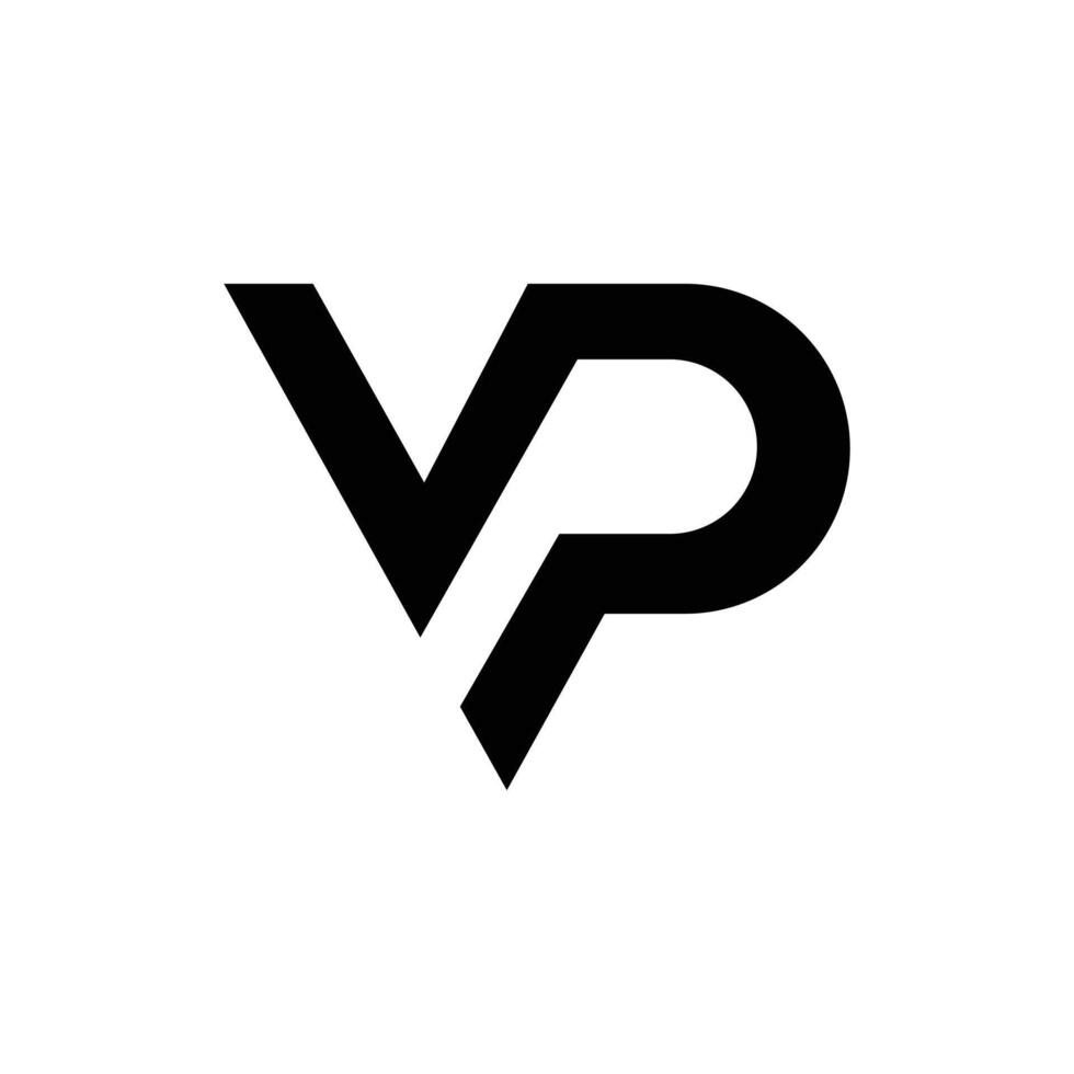 Letter Vp modern new shapes alphabet monogram logo vector