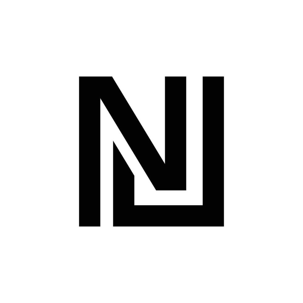 Letter Nu unique shape modern business branding logo vector