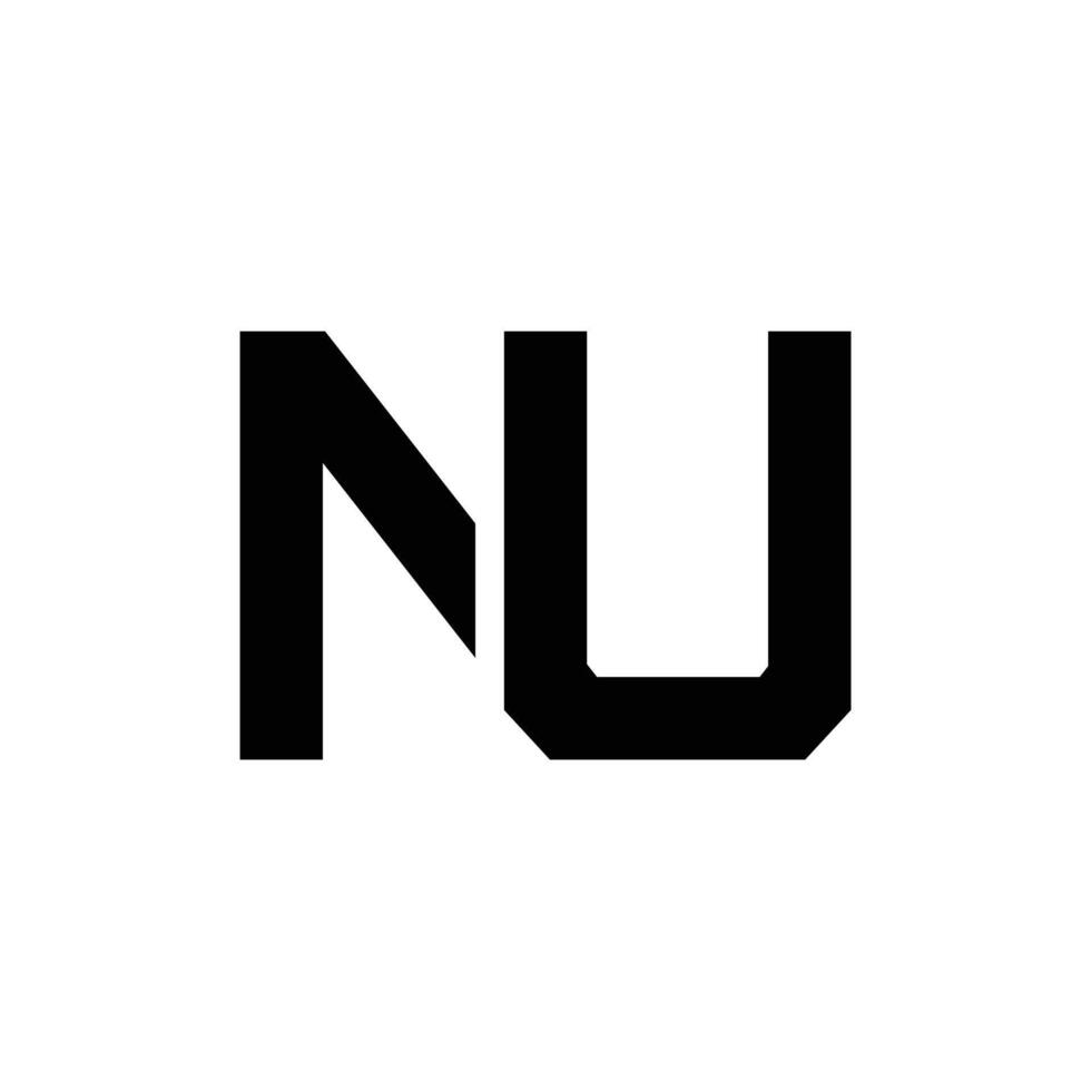 Letter Nu unique shape creative new company branding logo vector