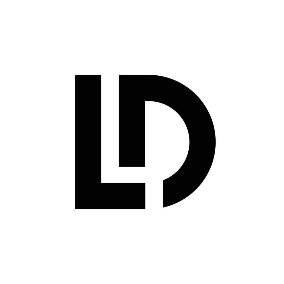 Letter Ld initial modern shapes alphabet monogram logo vector