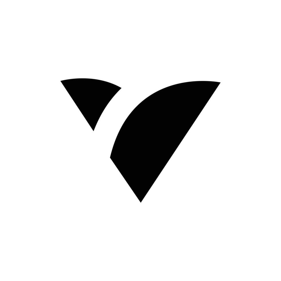 Letter V flat shape modern monogram logo design vector