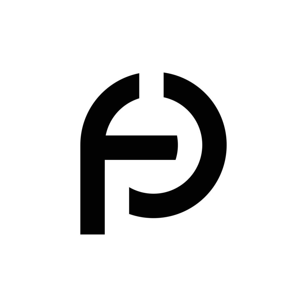 Letter Fp or Pf initial modern typography logo idea vector