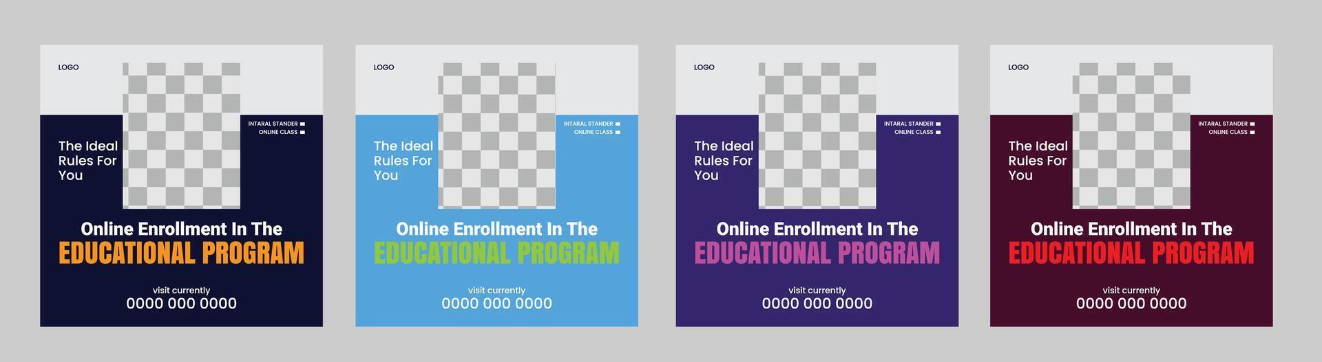 social media post design for admission vector
