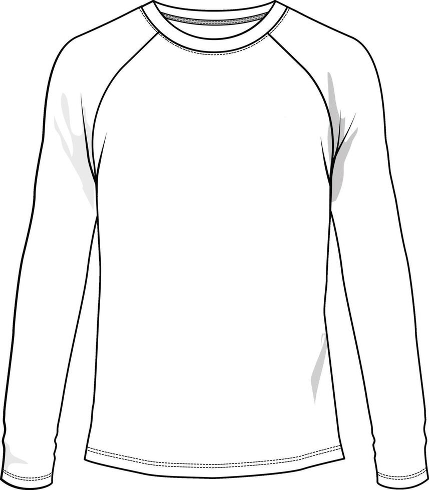 Men long sleeve crew neck top vector