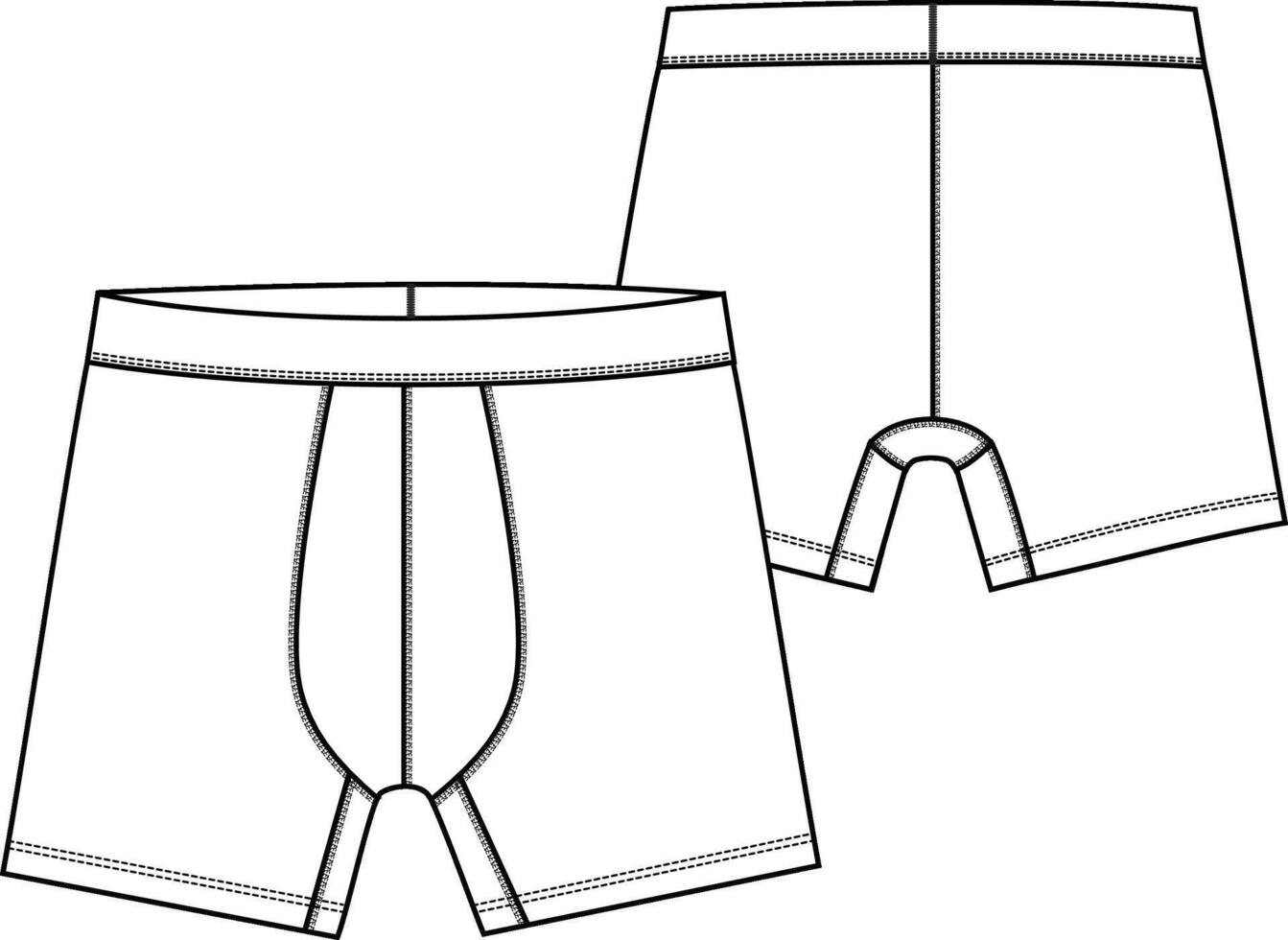 Men basic boxer brief with waistband vector