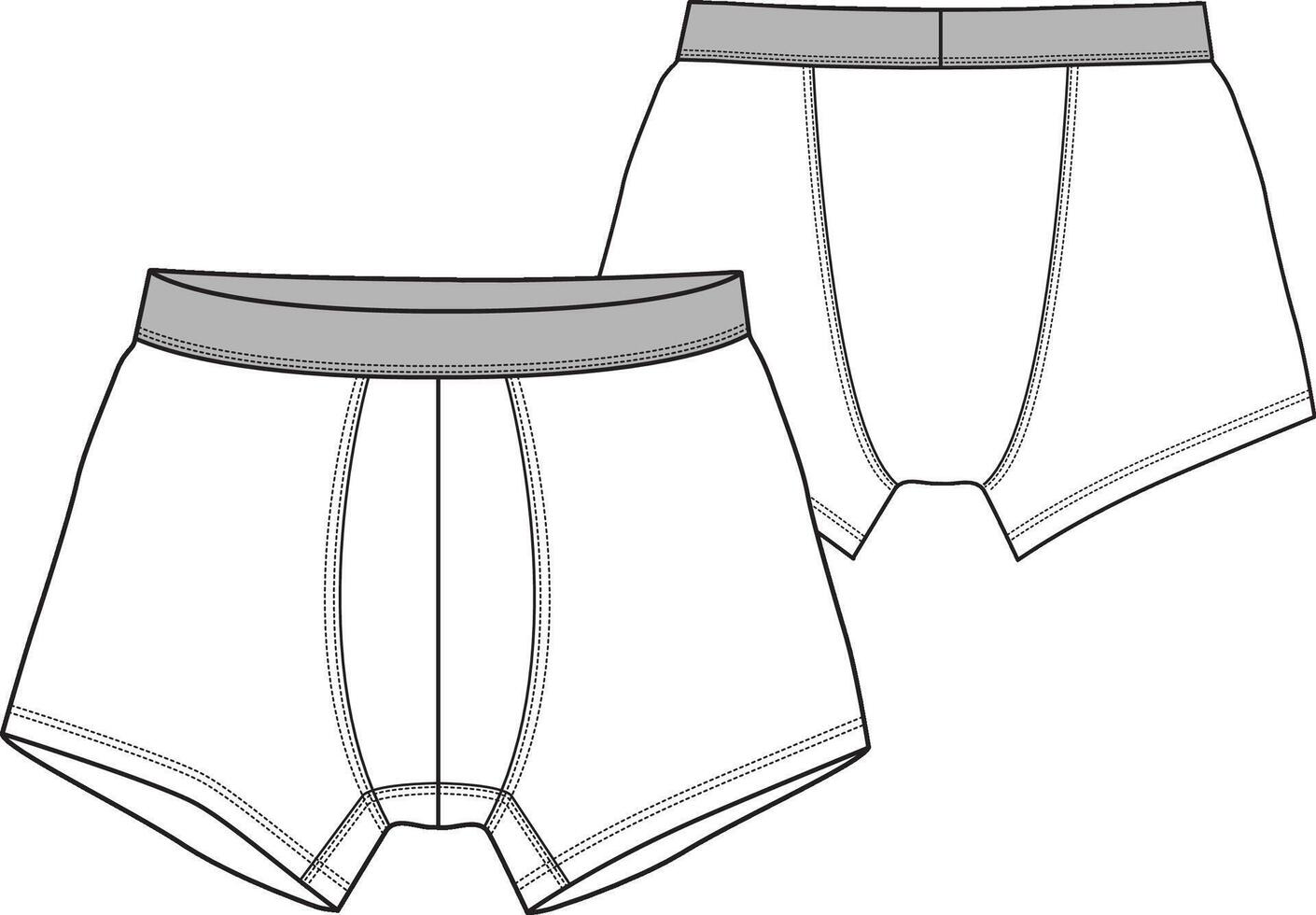 Men basic boxer with contrast waistband and pouch vector