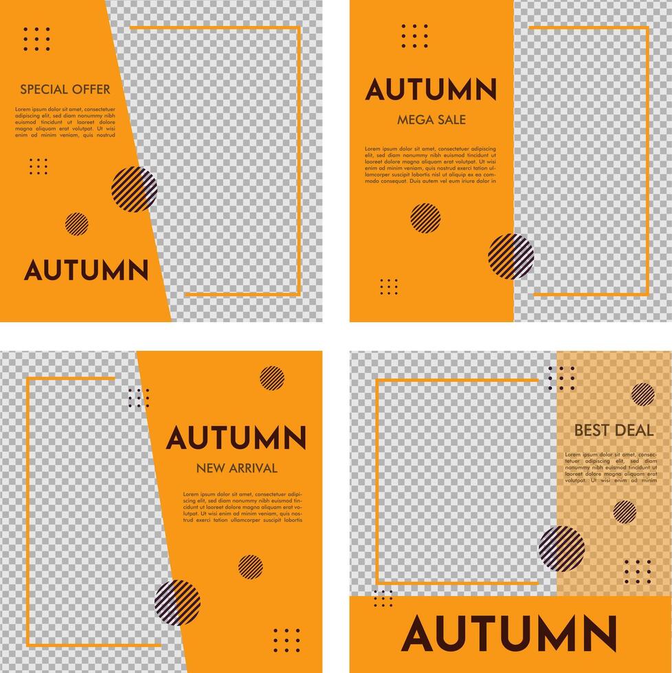 Autumn special template set for social media vector
