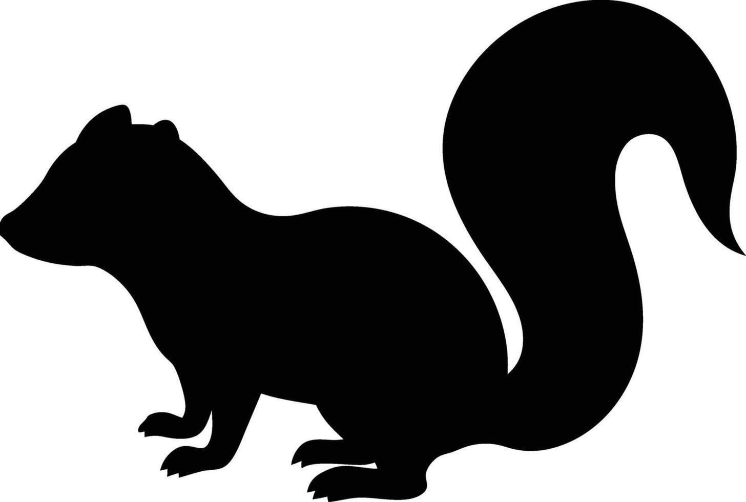 Skunk Silhouette in Twilight Woods Natures Subtle Nocturnal Delight vector