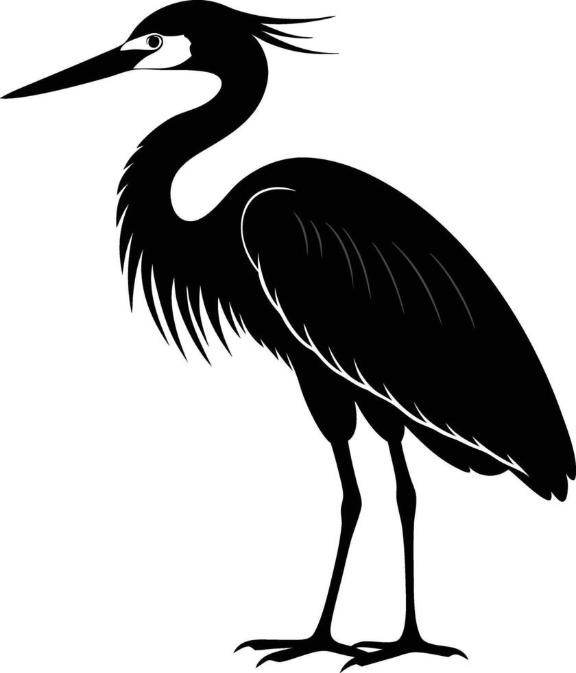Majestic Heron Silhouette Over Rippling Water Natures Poised Moment vector
