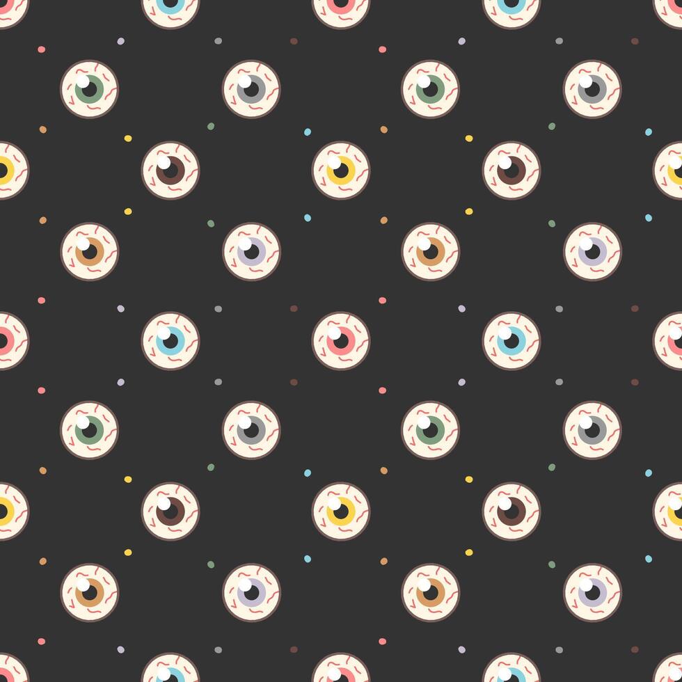 Seamless pattern of halloween eye candy vector