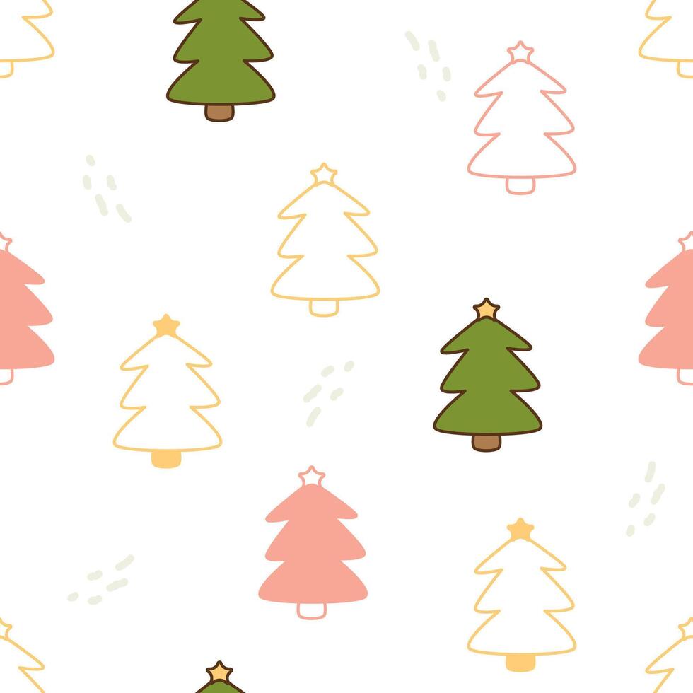 Seamless pattern with cute christmas vector