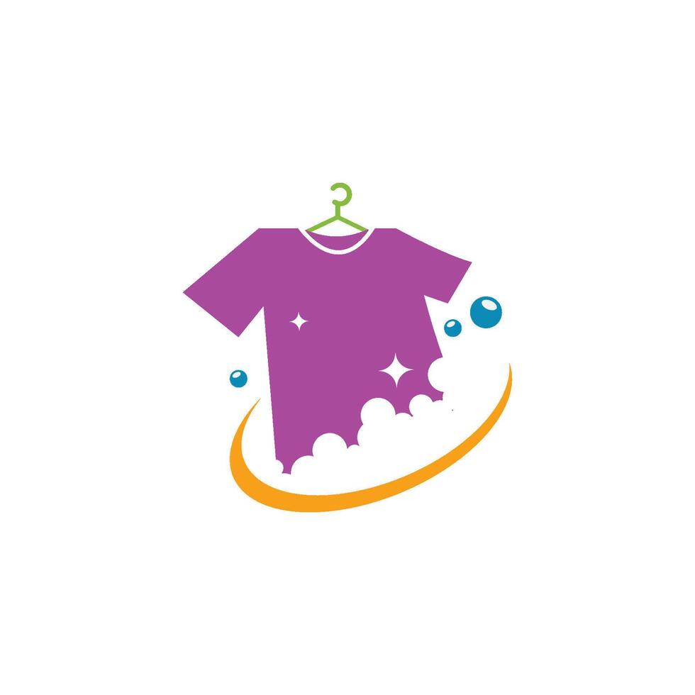 Laundry logo template vector
