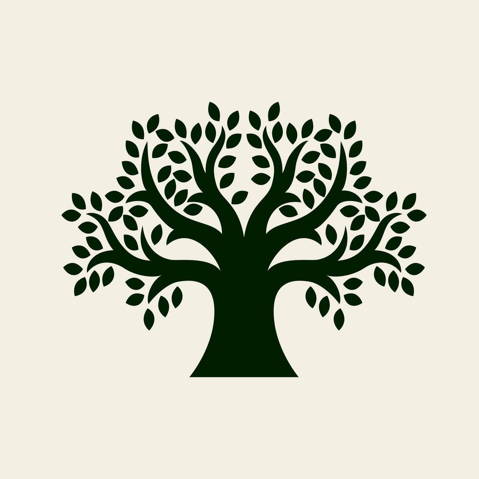 tree with leaves logo icon vector